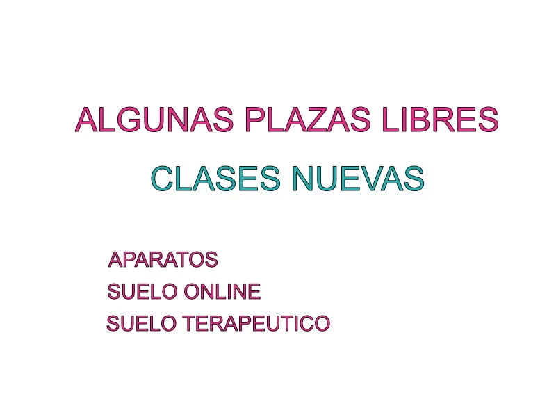 Nos quedan plazas en tres clases nuevas